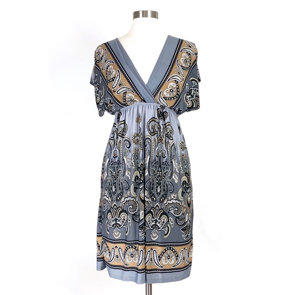 Dresses & Skirts - Gray Empire Waist Ornate Dress